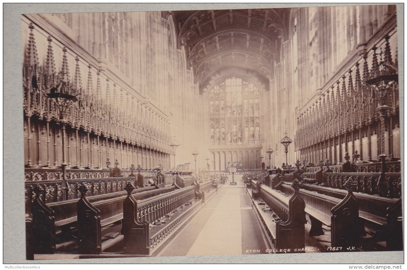 170617 - 2 PHOTOS Anciennes - ROYAUME UNI ANGLETERRE - BERKSHIRE - ETON Quadrangle College Chapel - Sonstige & Ohne Zuordnung