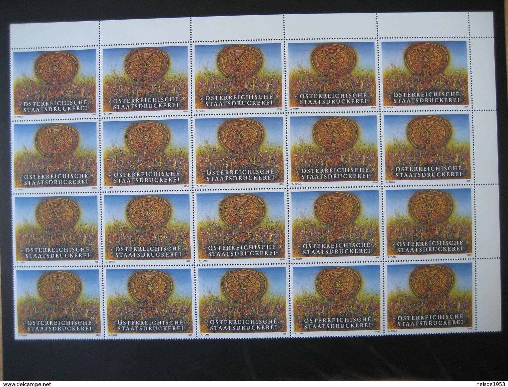 Österreich 1996- Vignettenmarken "Sonnentau" Vom Briefmarkengestalter Adolf Tuma - Abarten & Kuriositäten