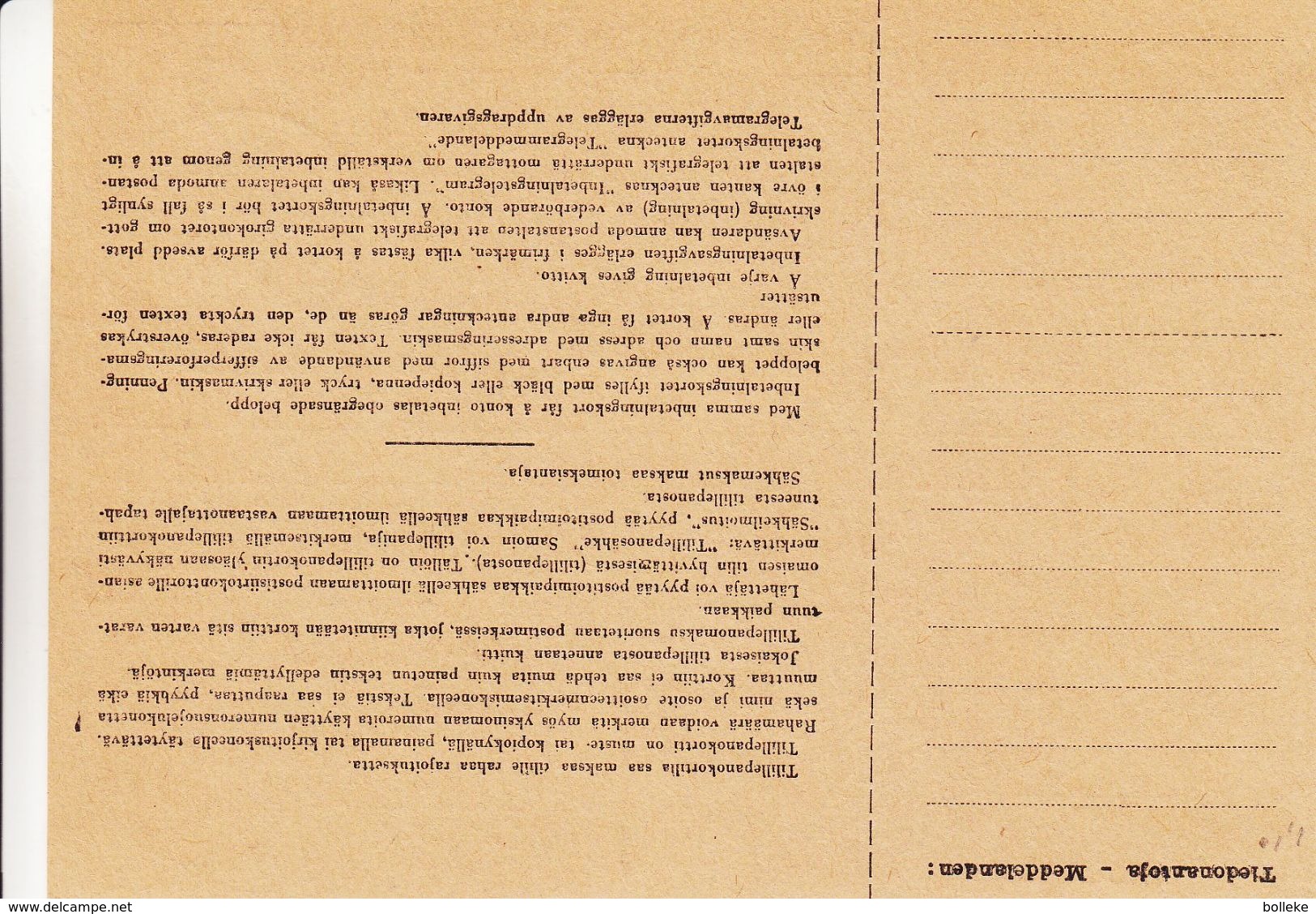 Finlande - Document Pour Effecuer Un Versement - Inbetalningskort - Cartas & Documentos