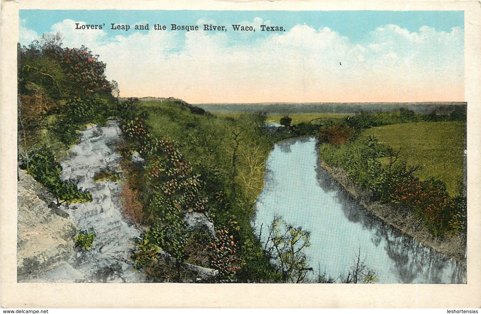 LOVERS LEAP  AND THE BOSQUE RIVER WACO TEXAS - Waco