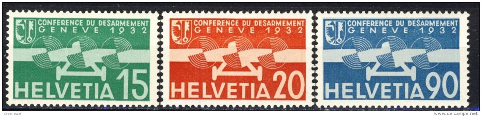 SVIZZERA PA 1932 Serie N. A16-A18 MLH Catalogo &euro; 32 - Neufs