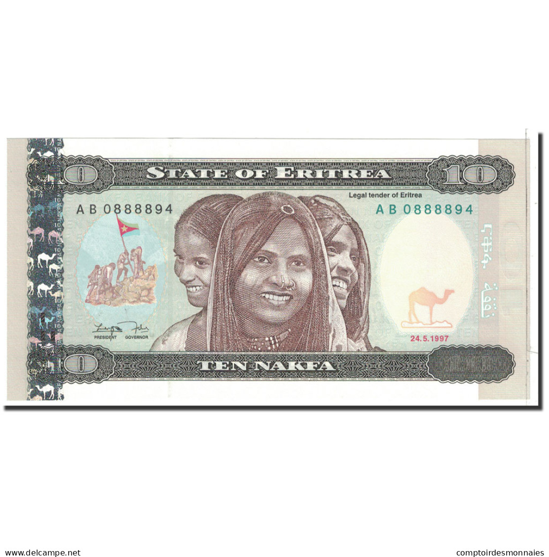 Billet, Eritrea, 10 Nakfa, 1997, 1997-05-24, KM:3, NEUF - Erythrée