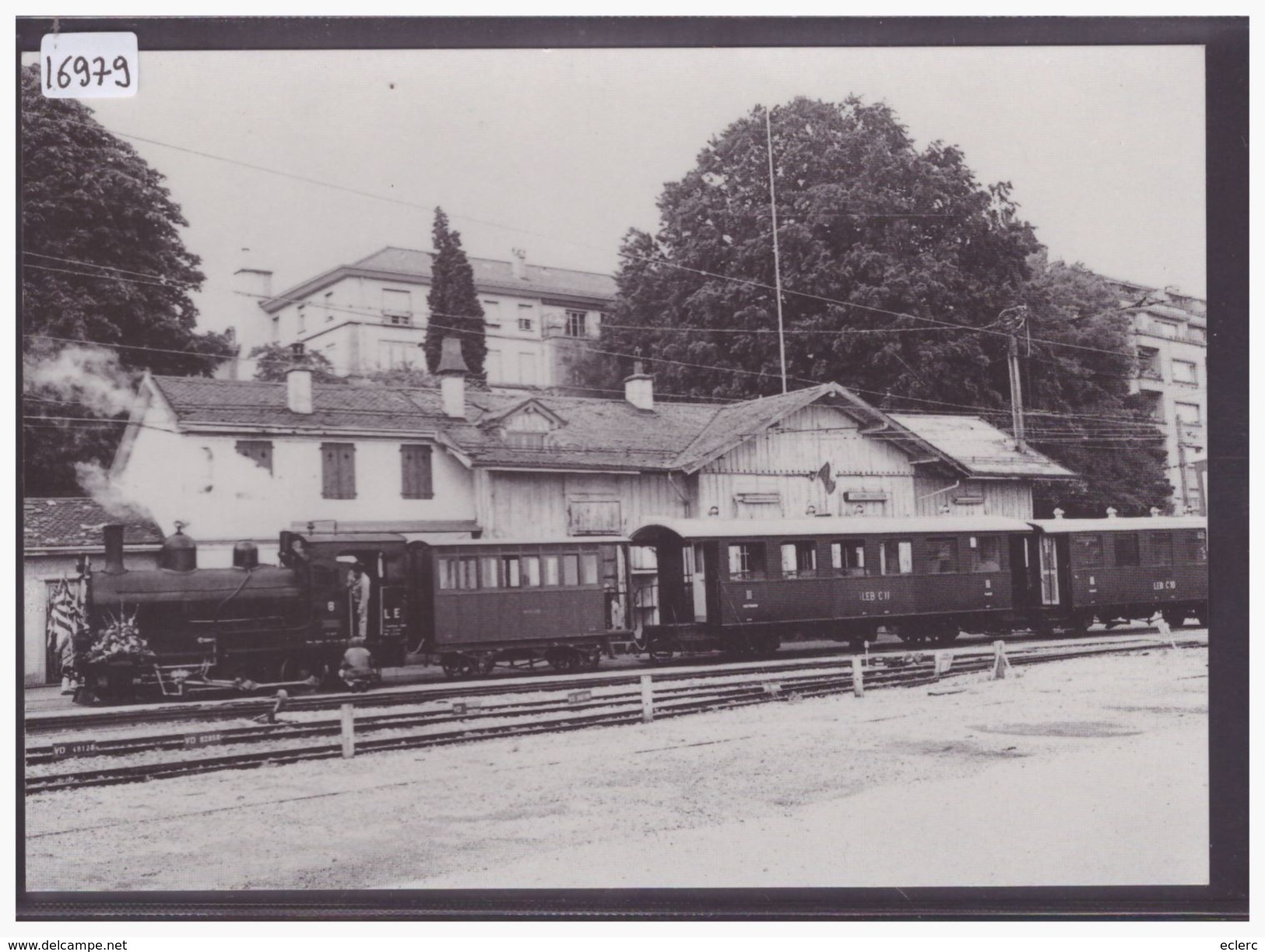 FORMAT 10x15cm - CARTE BVA - REPRO DES ANNEES 70-80 - LEB - CHEMIN DE FER LAUSANNE ECHALLENS BERCHER - TRAIN - BAHN - TB - Bercher