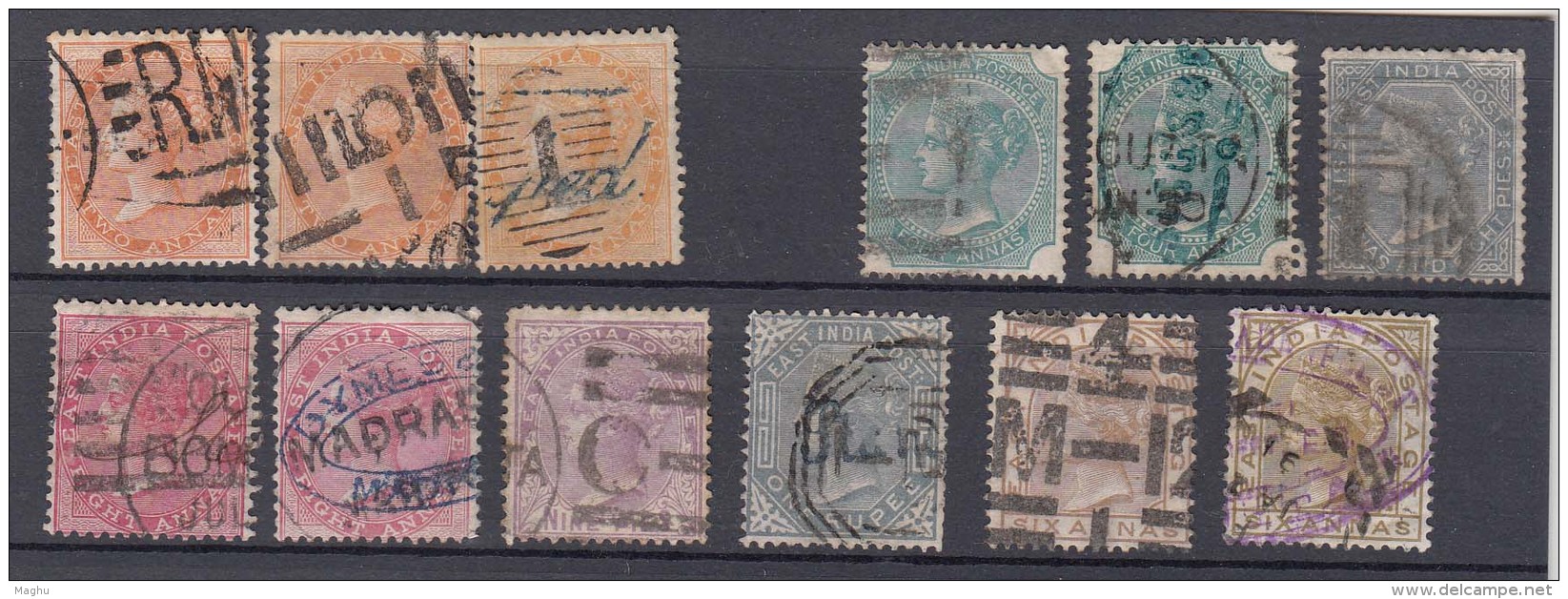 QV Fine Used Catalog &pound;425+,  British East India, Crown Colony And Empire, 1856, 1865, 1866, 1868, 1874, 1876, 1862 - 1854 Britische Indien-Kompanie