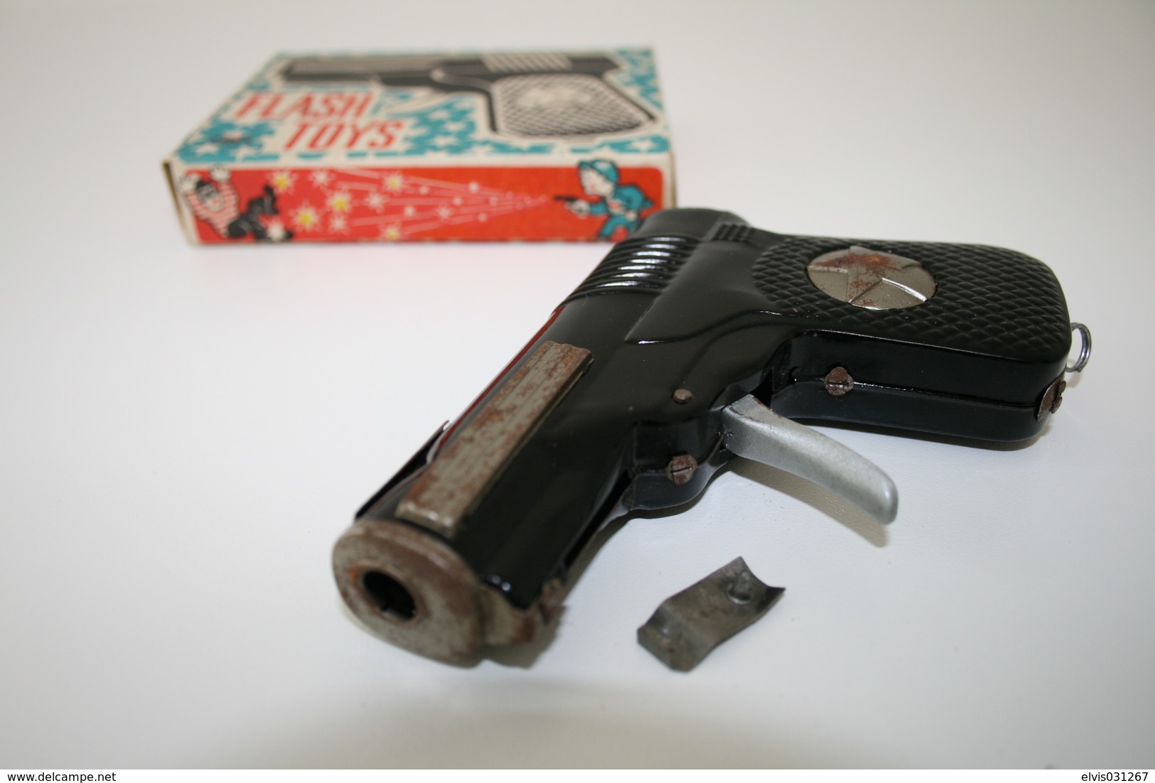Vintage TOY GUN : MODERN TOYS - L=12cm - 1950-60s - Keywords : Cap Gun - Cork Gun - Rifle - Revolver - Pistol - Tin - Sammlerwaffen