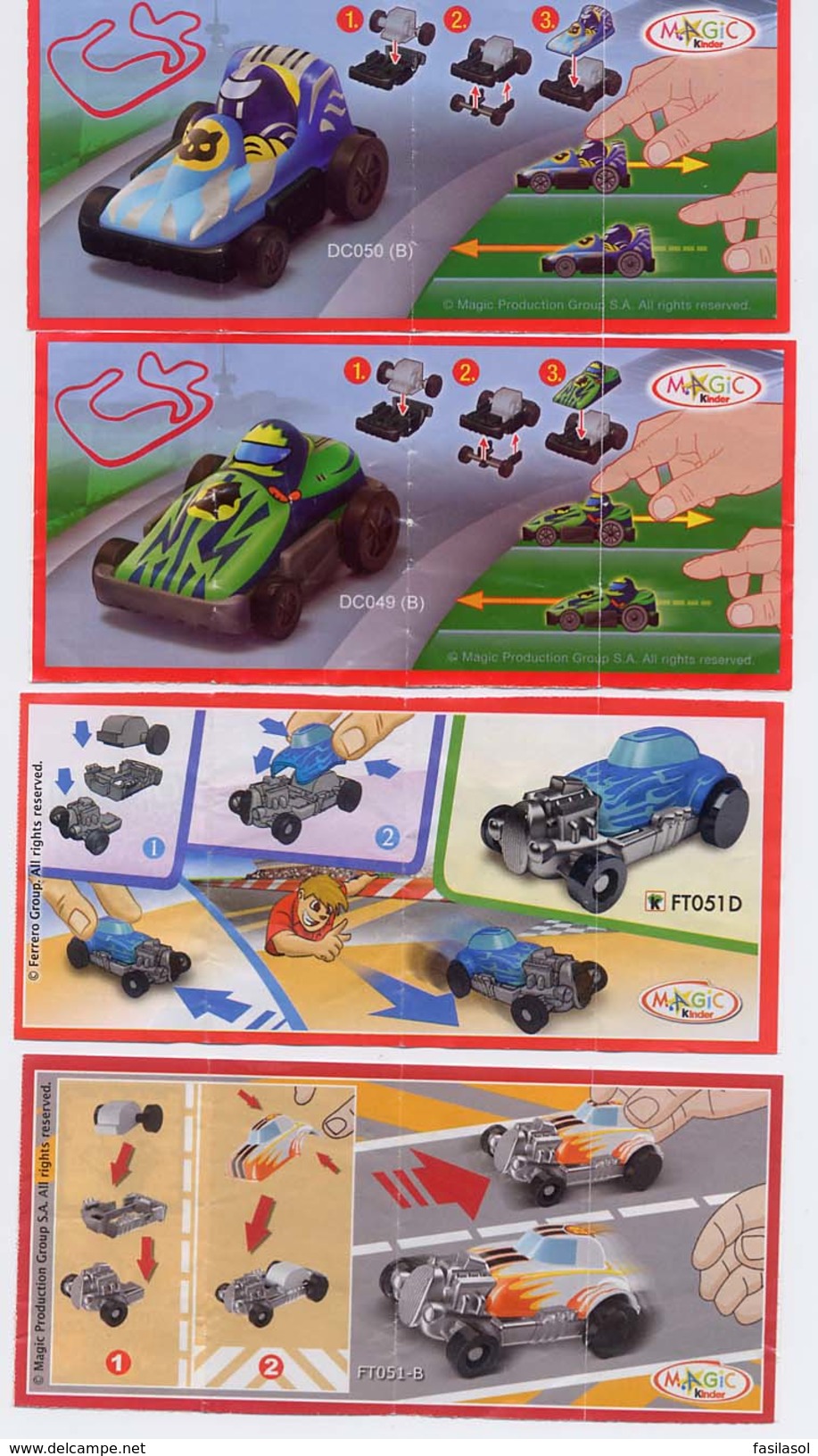 Kinder 2012 : Série SPRINTY Autos Course à Friction Avec 4 BPZ (4 Figurines) - Komplettsets