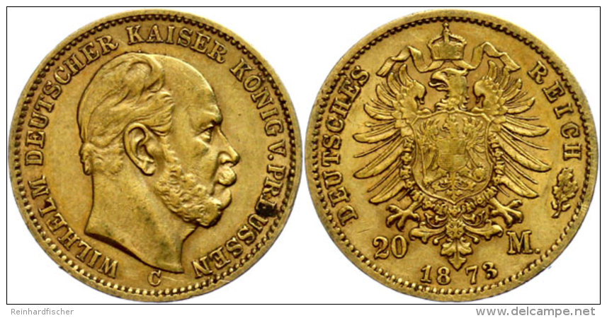 20 Mark, 1873, Wilhelm I., Mzz C, Ss., Katalog: J. 243 Ss20 Mark, 1873, Wilhelm I., Mzz C, Very Fine.,... - Autres & Non Classés