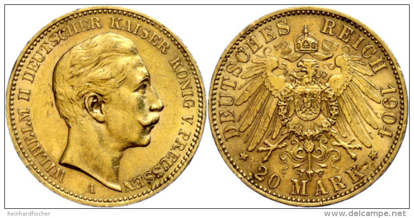 20 Mark, 1904, Wilhelm II., Ss-vz., Katalog: J. 252 Ss-vz20 Mark, 1904, Wilhelm II., Very Fine To Extremly... - Autres & Non Classés