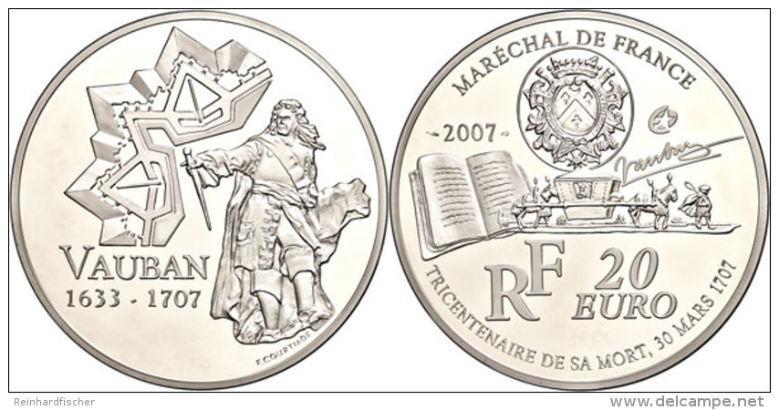 20 Euro, 2007, Sebastian Le Prestre De Vauban, KM 1464, Sch&ouml;n 912, Im Etui Mit Zertifikat (ohne OVP), Nr. 258... - Autres & Non Classés