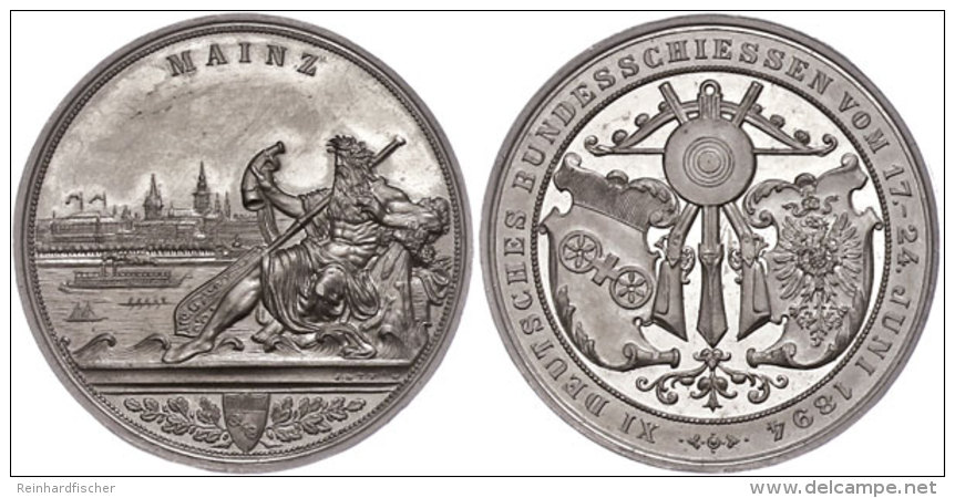 Aluminiummedaille (Durchmesser 39 Mm, 18,53 G), 1894, Von J&ouml;rgum Und Trefz, Auf Das XI. Deutsche... - Autres & Non Classés