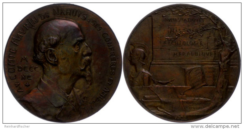 Belgien, Bronzemedaille (Dm. Ca. 60,20mm, Ca. 99,06g), 1890, Von F. Dubois, Auf Graf Maurin De Nahuys. Av:... - Autres & Non Classés