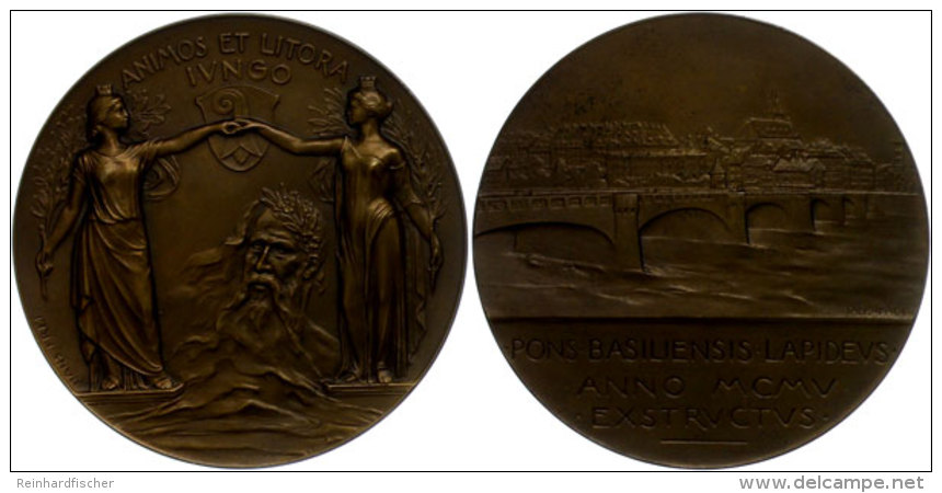 Schweiz, Bronzemedaille (Durchmesser Ca. 61mm, 87,32g),1905, Von H. Frei, Auf Die Errichtung Der Br&uuml;cke... - Autres & Non Classés