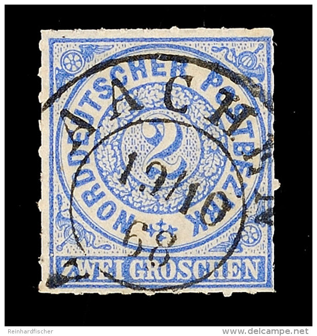 "AACHEN", K2 Klar Und Zentrisch Auf NDP 2 Gr. Blau Durchstochen, Katalog: NDP 5 OAACHEN, Two Ring Cancel... - Autres & Non Classés