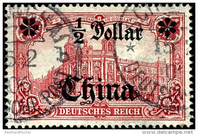 1/2 Dollar "rechte Rosette Auf Einer Spitze" Tadellos Gestempelt, Dopp. Tiefst Gepr. Bothe BPP, Mi. 250,-, Katalog:... - Chine (bureaux)