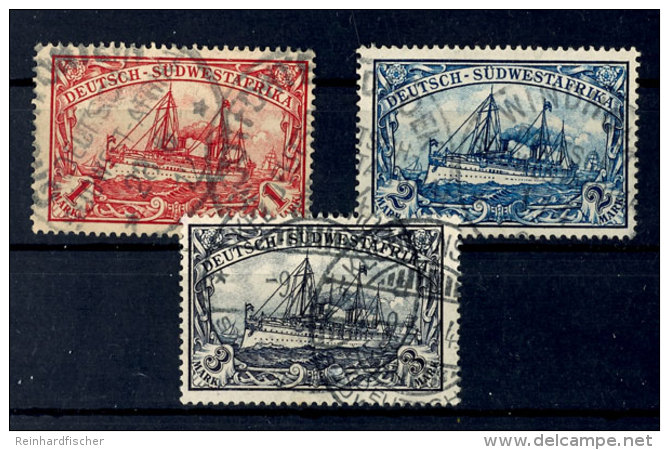 1, 2 Und 3 Mark Kaiseryacht Tadellos Gestempelt, Mi. 143,--, Katalog: 20/22 O1, 2 And 3 Mark Imperial Yacht... - Sud-Ouest Africain Allemand