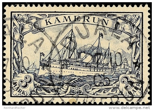 3 Mark Kaiseryacht Tadellos Gestempelt, Gepr. J&auml;schke-L. BPP, Mi. 140,-, Katalog: 18 O3 Mark Imperial... - Cameroun