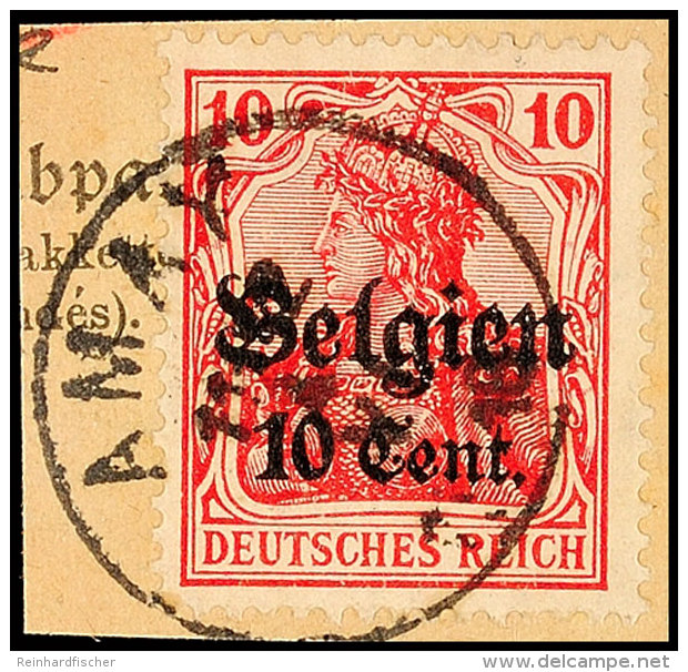 "AMAY 1 VI 1918"; Klar Und Zentr. Auf Paketkartenausschnitt 10 C., Katalog: 14 BSAMAY 1 VI 1918, Catalogue: 14... - 1° Guerre Mondiale