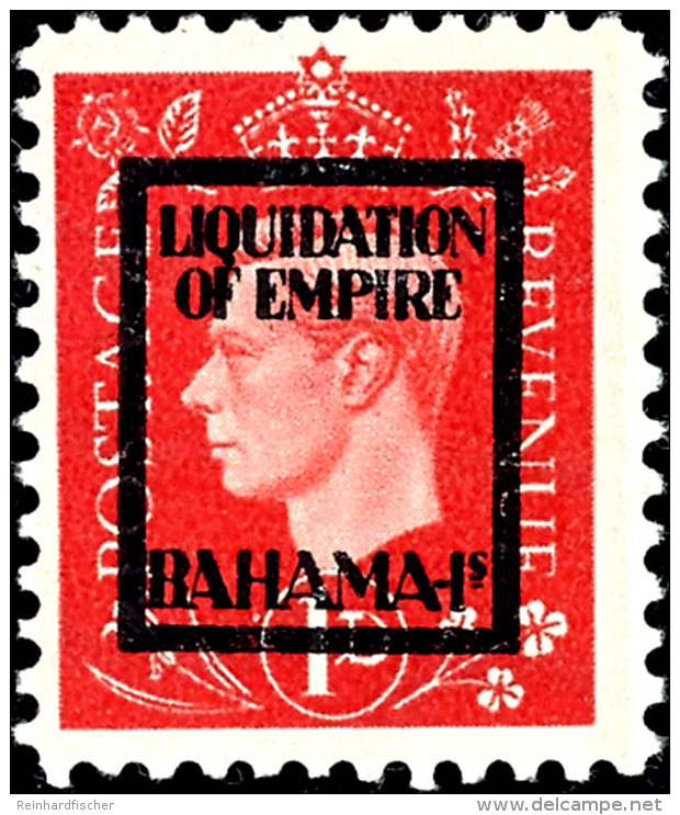 1 P. Liquidation Of Empire Mit Aufdruck "Bahama-Is", Tadellos Ungebraucht Ohne Gummierung - Wie Hergestellt,... - Autres & Non Classés