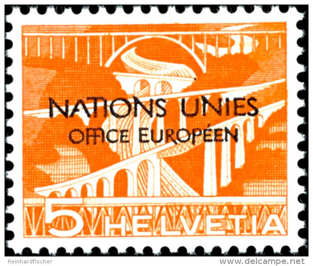 1950, 5 Rp. - 70 Rp. Freimarken Der Schweiz Mit Zweizeiligem Aufdruck "NATIONS UNIES / OFFICE EUROPEEN", Mit 11... - Autres & Non Classés