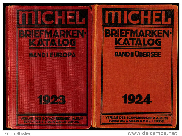 1923, Michel-Katalog Europa Und 1924 &Uuml;bersee, Zwei Historische B&auml;nde Mit Interessanten Texten Aus Sehr... - Autres & Non Classés