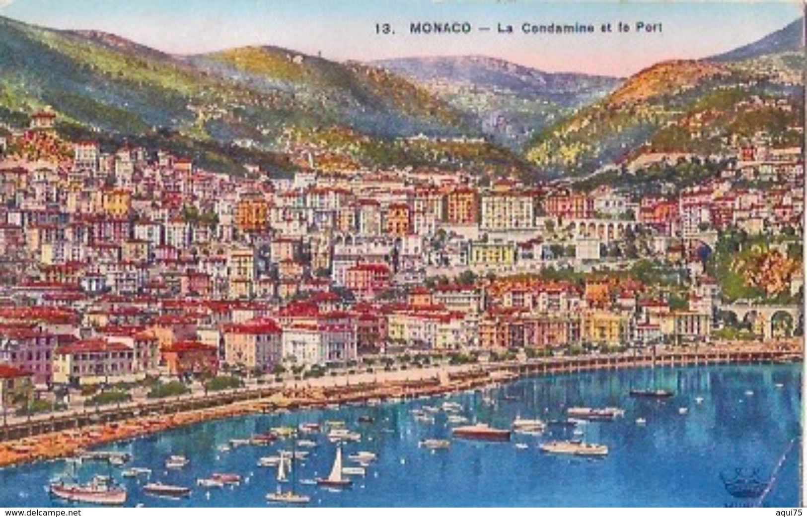 MONACO    La Condamine Et Le Port (au Dos Tampon:Hôtel Bellevue) - La Condamine