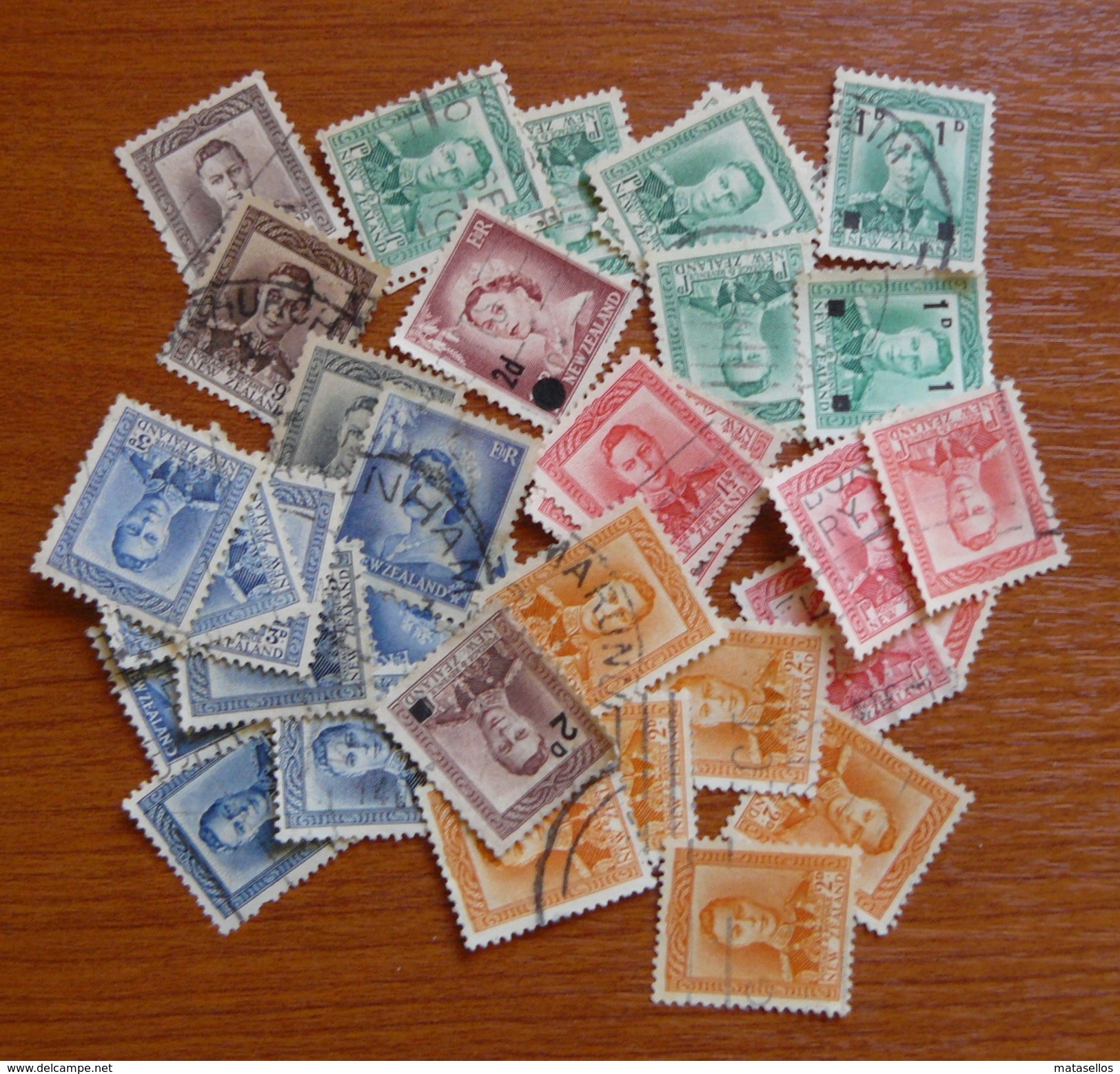 Stamps New Zealand Old - Estampillas De Nueva Zelanda Antiguas - Collections, Lots & Series