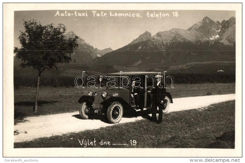 ** T2 T&aacute;tralomnic, Tatranska Lomnica; Vylet Dne 19. Auto-taxi / Taxi Automobile. Photo - Unclassified