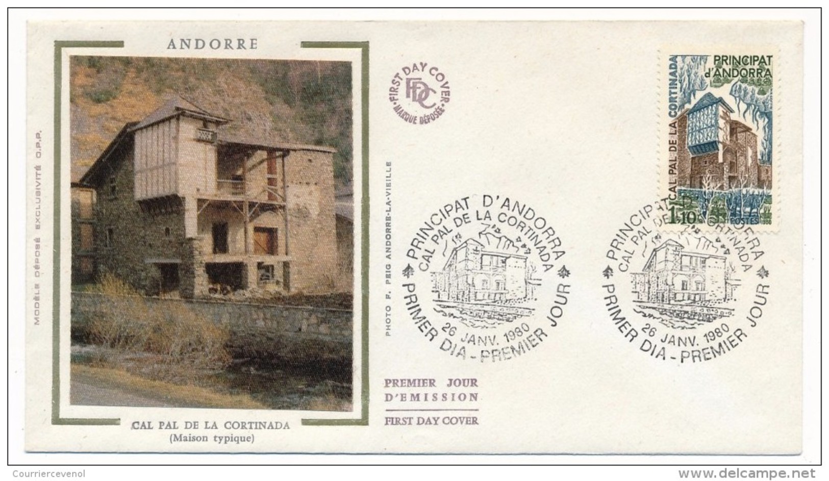 ANDORRE - Enveloppe FDC =>  Cal Pal De La Cortinada  - 1980 - FDC