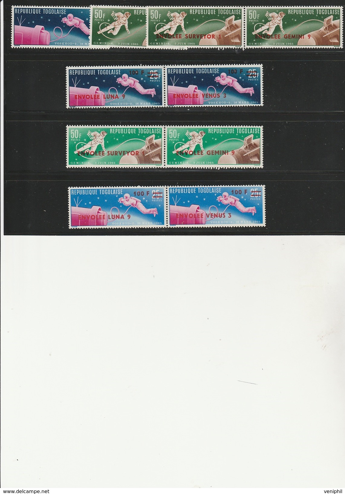 TOGO - TIMBRES N° 475-76 + 481-84 + 511- 14 - NEUF X - VOLS COSMIQUES - ANNEE 1966 - COTE : 16,10 &euro; - Togo (1960-...)