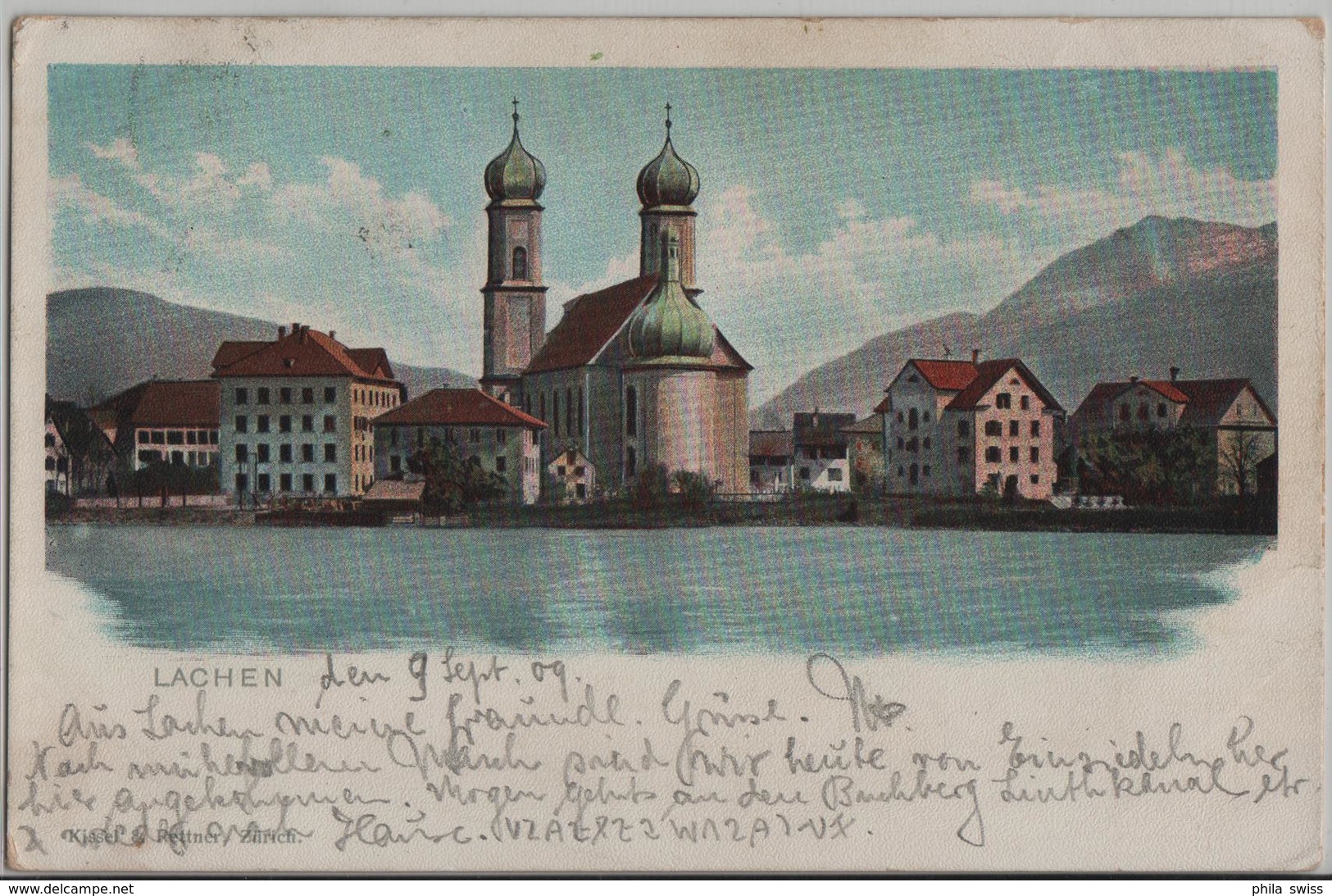 Lachen Schwyz Mit Kirche - Litho - Lachen