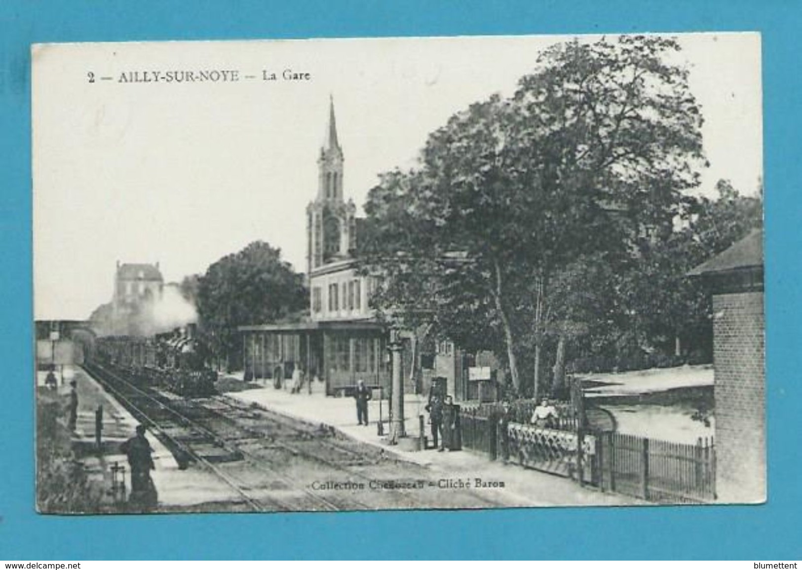 CPA - Chemin De Fer Arrivée D'un Train En Gare AILLY-SUR-NOYE 80 - Ailly Sur Noye