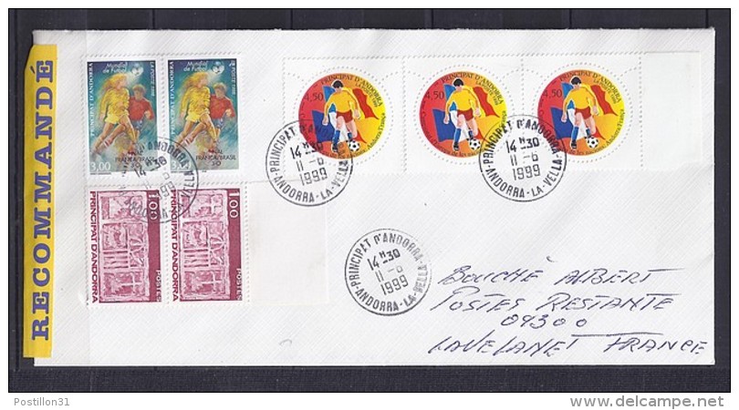 TP N° 517x3 (+322x2/503x2) SUR LETTRE RECOMMANDEE DU 11.6.99 POUR LA FRANCE+ POSTE RESTANTE - Covers & Documents