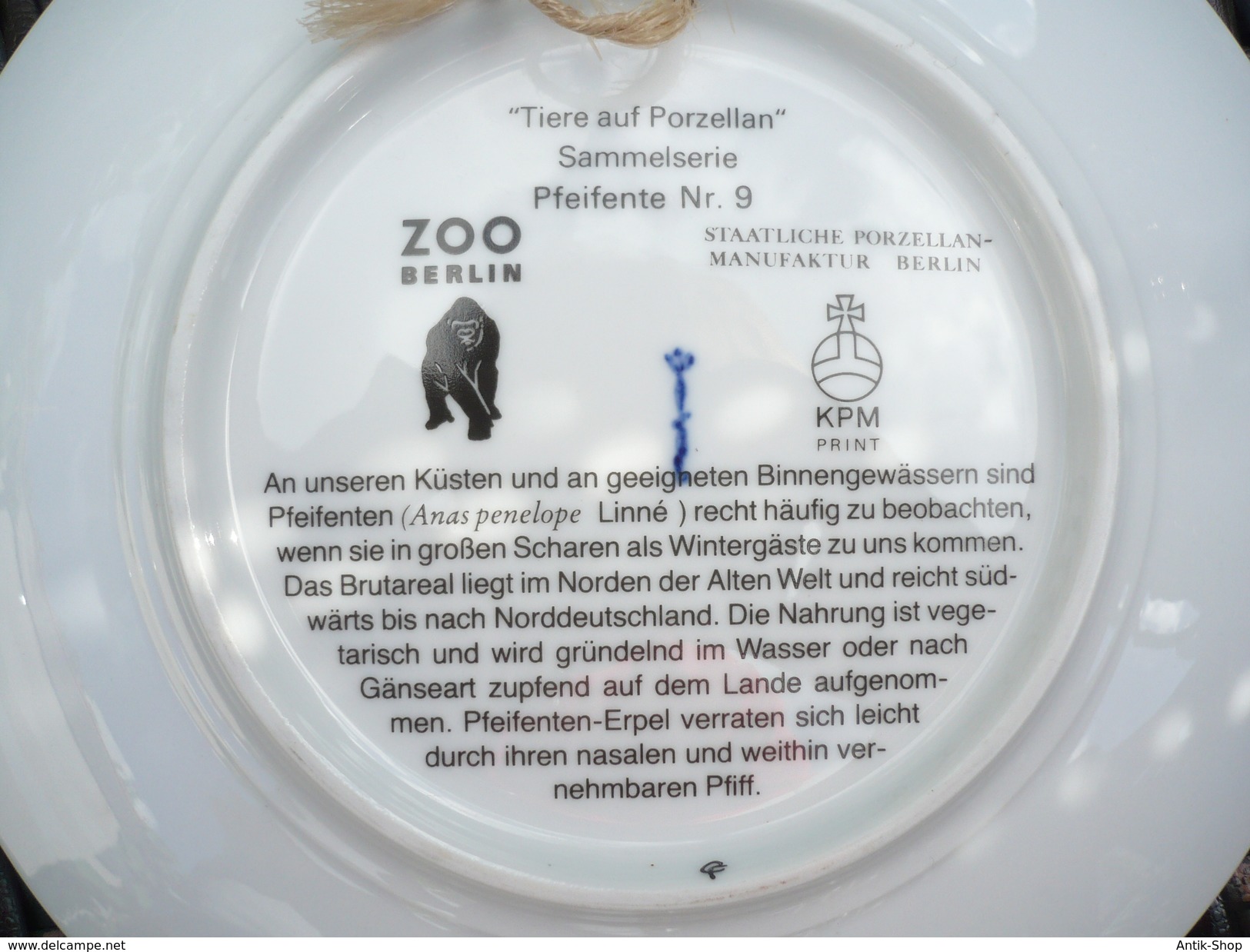 Wandteller, Sammelteller, Teller, KPM, Porzellan, Enten, Berliner Zoo, Nr.9 (471) Preis Reduziert - KPM (DEU)