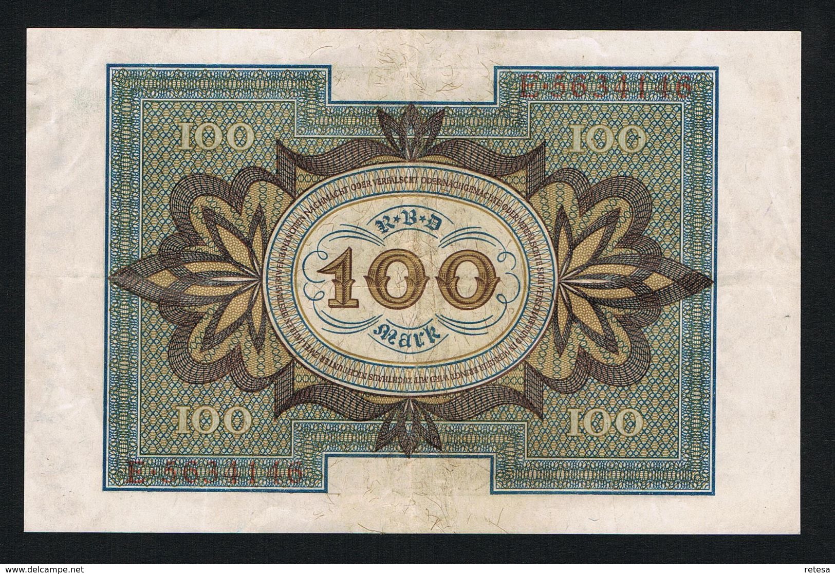 )  DUITSLAND 100 MARK REICHSBANKNOTE  BERLIN 1 NOVEMBER 1920 - 100 Mark