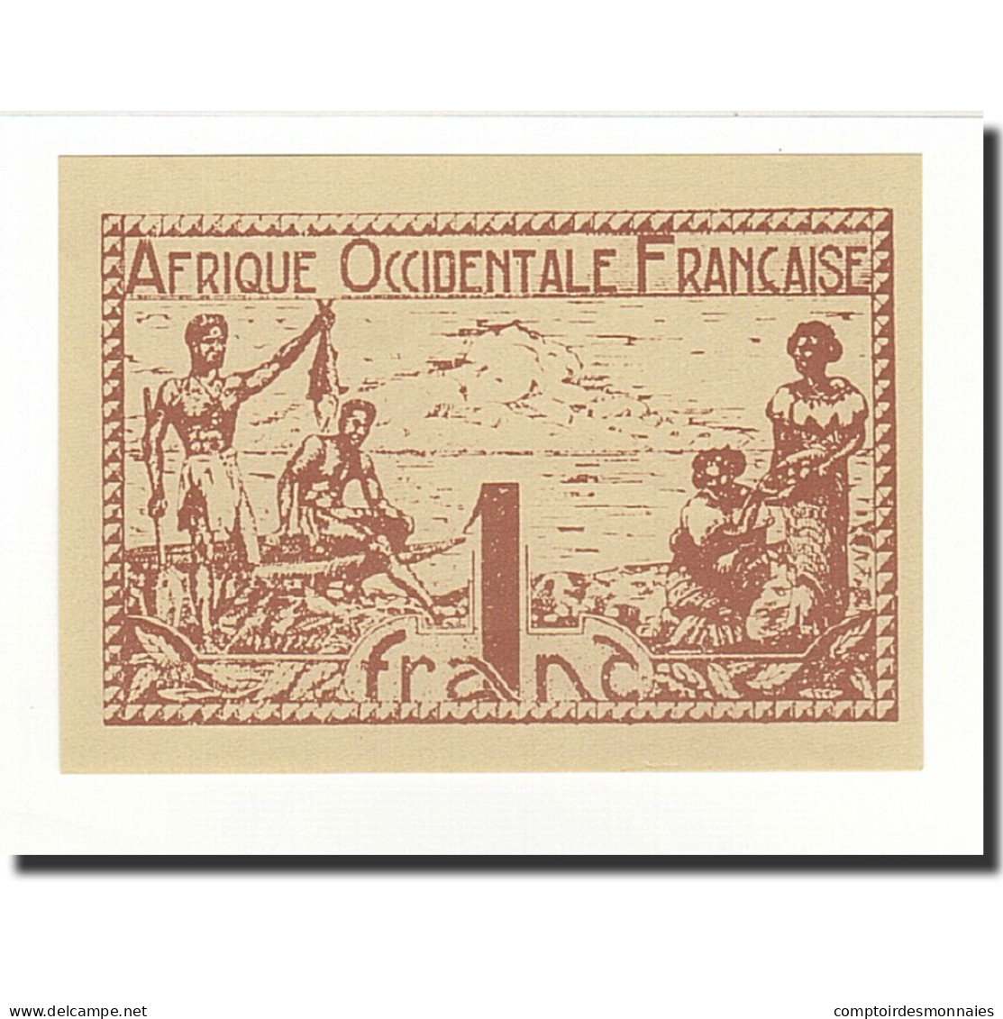 Billet, French West Africa, 1 Franc, Undated (1944), KM:34b, NEUF - Westafrikanischer Staaten