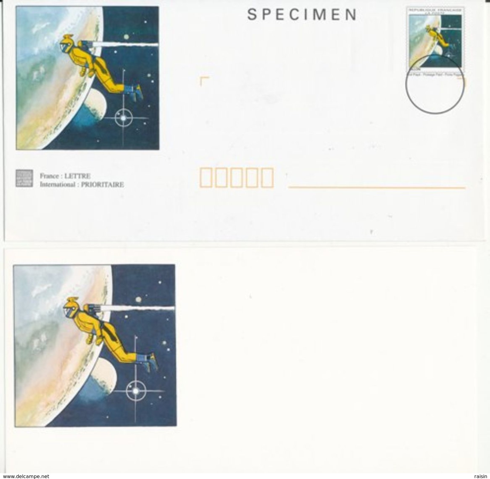 Série 5 Enveloppes PAP SPECIMEN Et 5 Cartes Illustrées Par Gillon, Mezieres, Moebius, Pellos, Bilial   TBE - Specimen