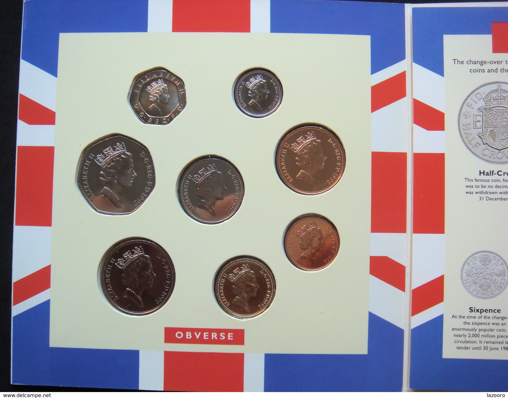 LaZooRo: 1992 Royal Mint UK BUNC Coin Collection, 9 Coins Set 1p - 1 £ including RARE EEC 50p 1992 1993