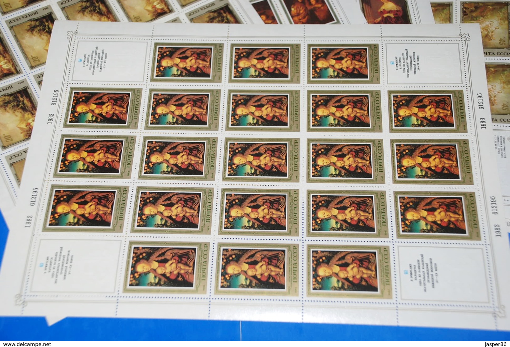 Hermitage Painting - Germany France England - 6 X MNH VF Full Sheets, Russia - Hojas Completas