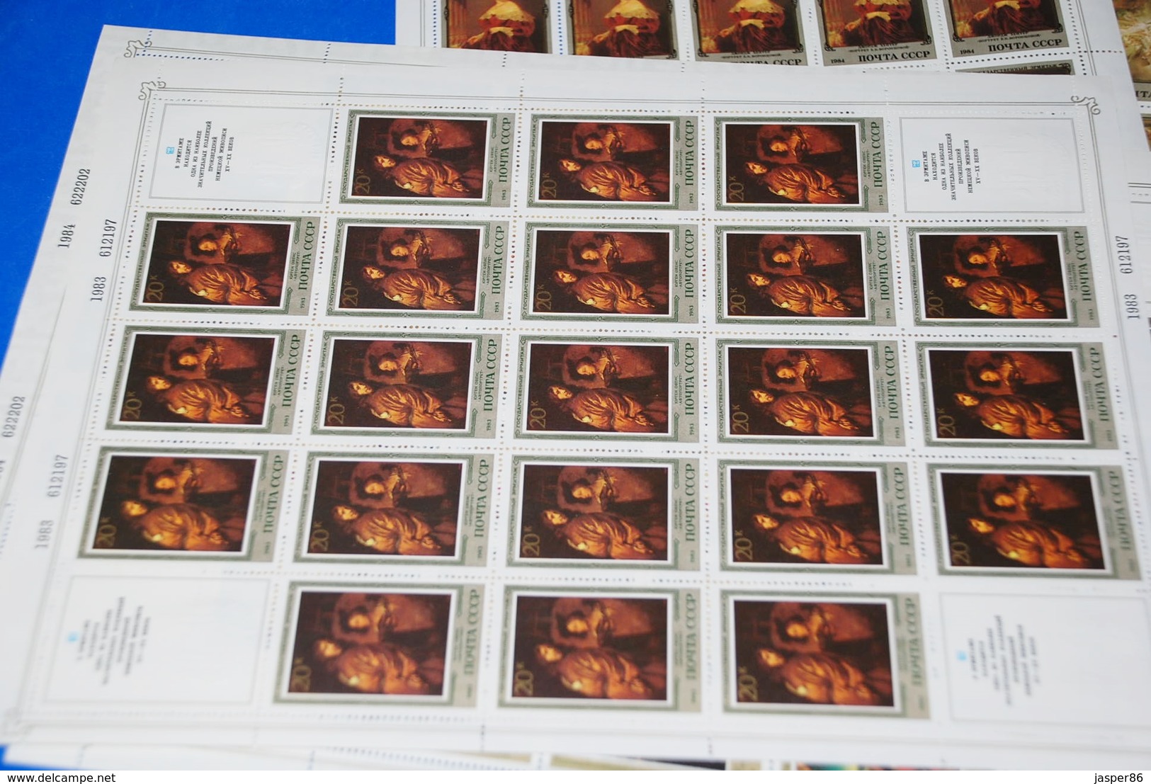 Hermitage Painting - Germany France England - 6 X MNH VF Full Sheets, Russia - Full Sheets