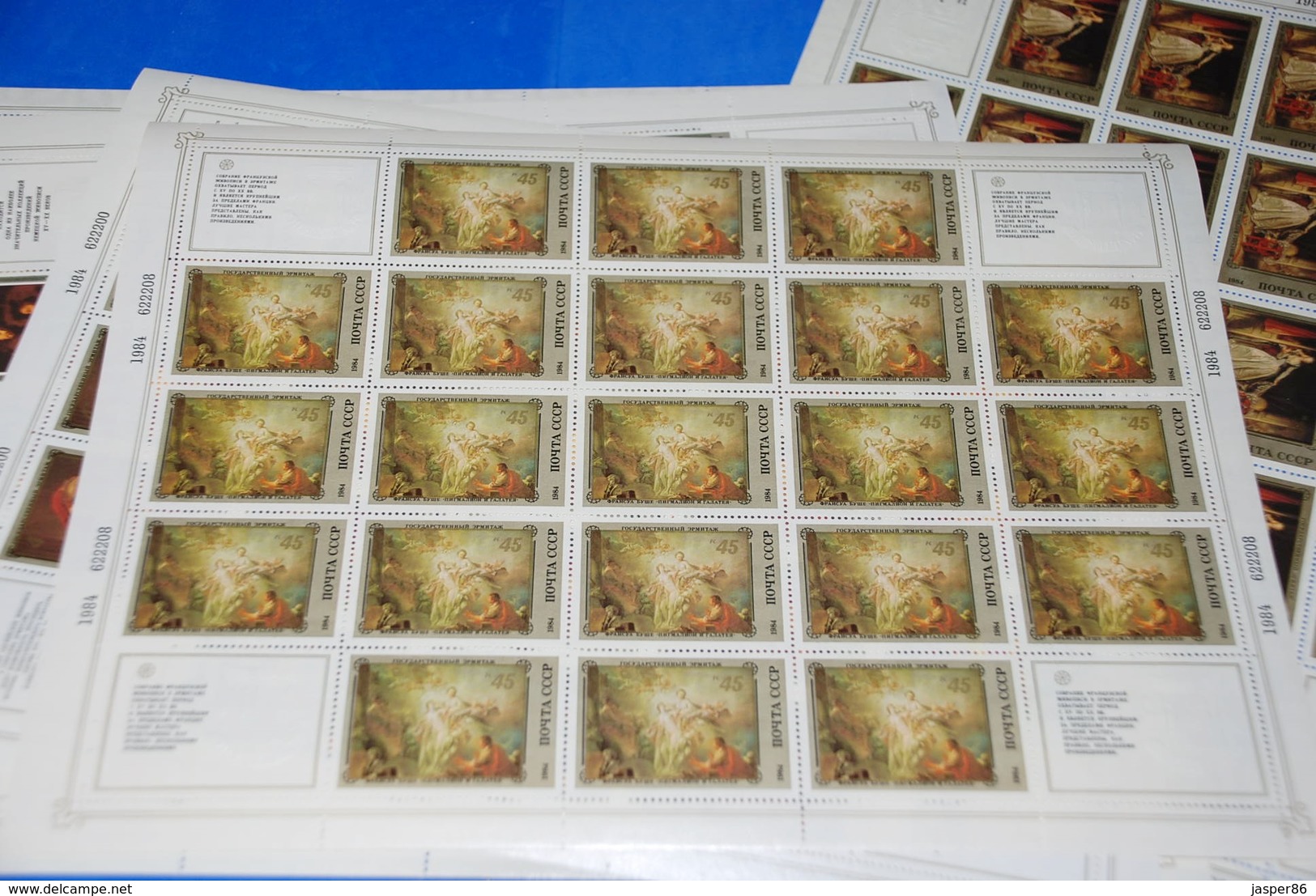 Hermitage Painting - Germany France England - 6 x MNH VF Full Sheets, Russia