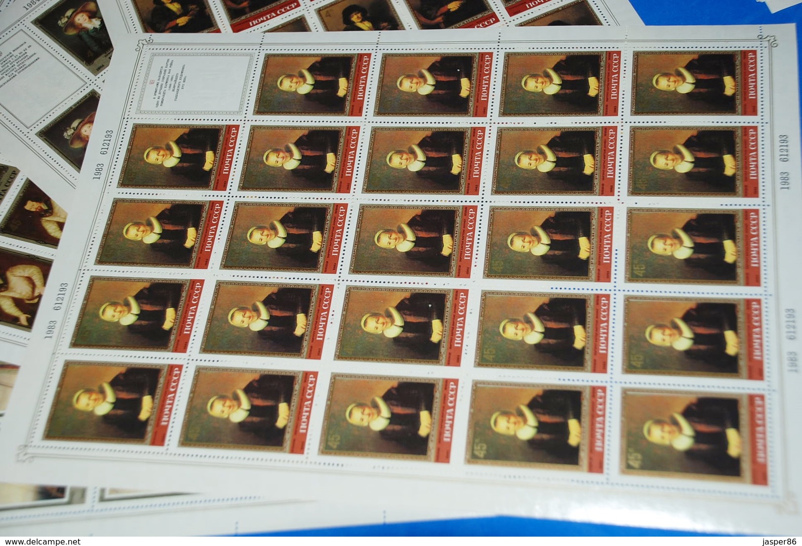 Hermitage Art Painting - England, France, Germany 8 X MNH VF Full Sheets, Russia - Hojas Completas
