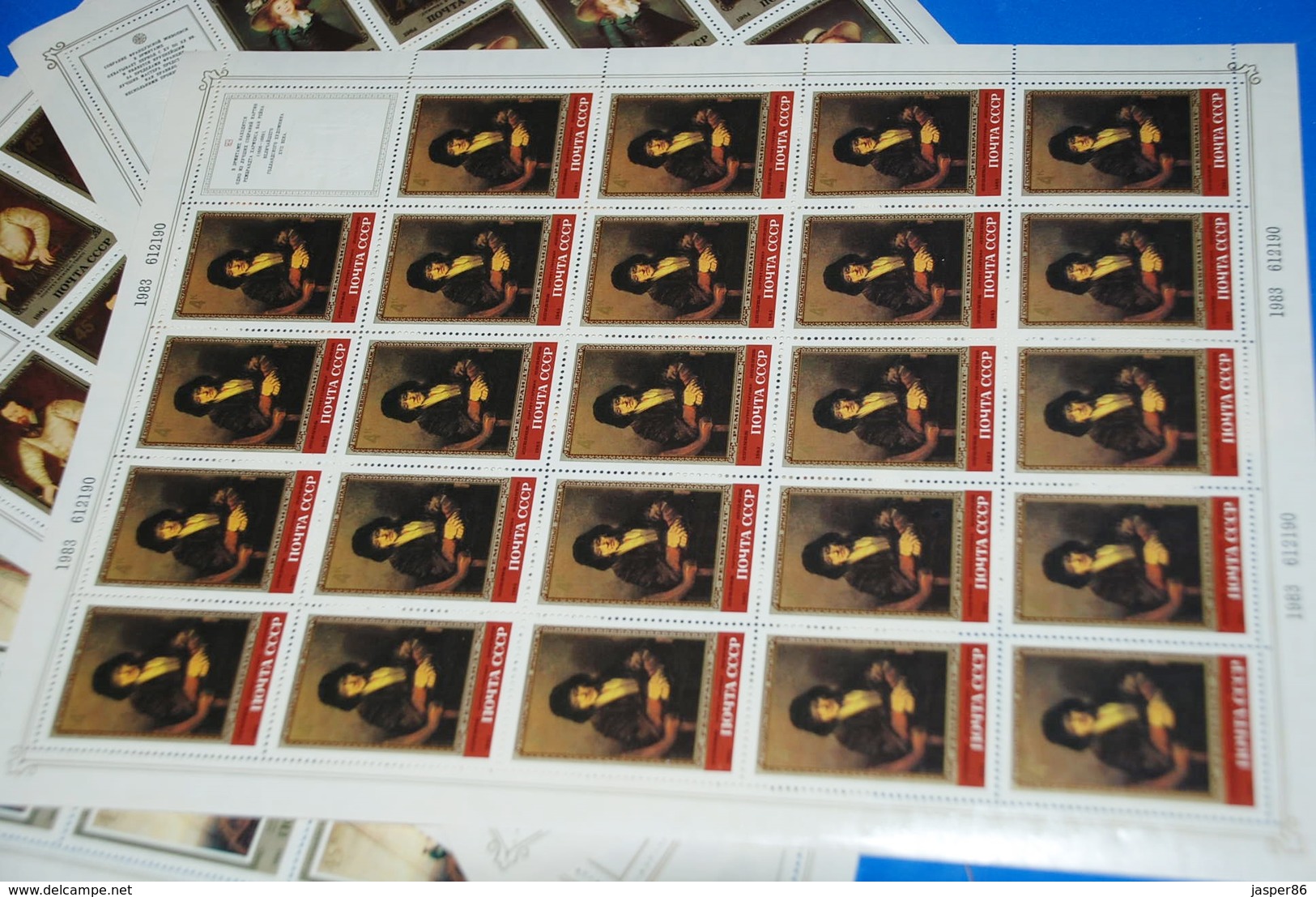 Hermitage Art Painting - England, France, Germany 8 x MNH VF Full Sheets, Russia