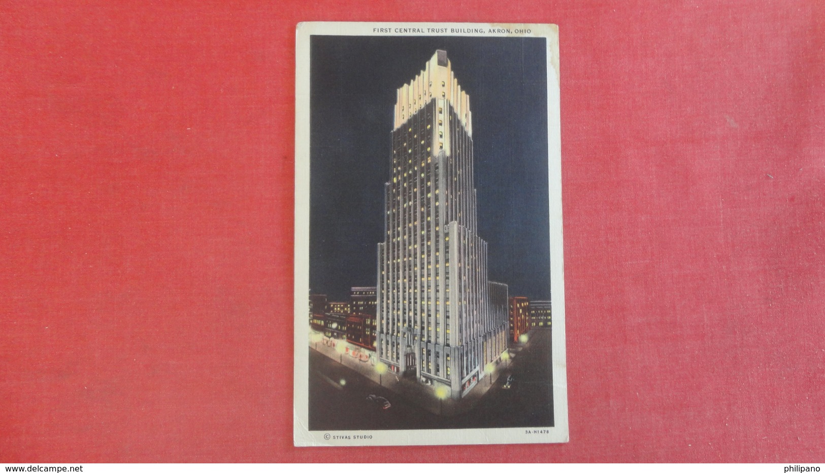 Night View First Central Trust Building Ohio > Akron Ref 2625 - Akron