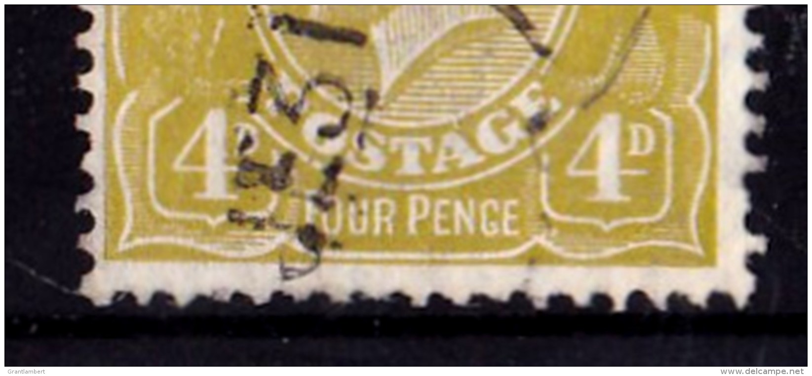 Australia 1928 King George V 4d Olive Small Multi Wmk P14 Used - Used Stamps