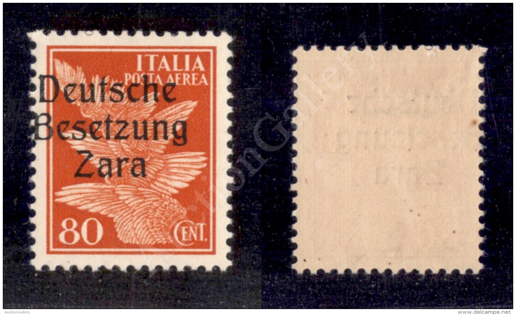 1943 - 80 Cent Arancio (4bb - Posta Aerea) Con Soprastampa Spostata A Sinistra - Gomma Integra (675) - Other & Unclassified