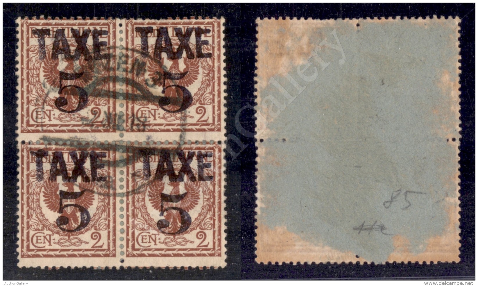 1918 - Taxe 5 Su 2 Cent (BZ3/75) In Quartina (660+) - Other & Unclassified