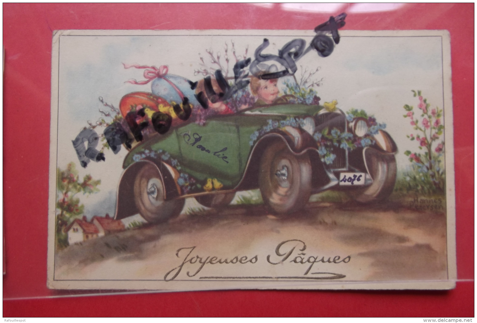 C P   Joyeuses Paques Enfants Dans Voiture Signe Petersen - Petersen, Hannes