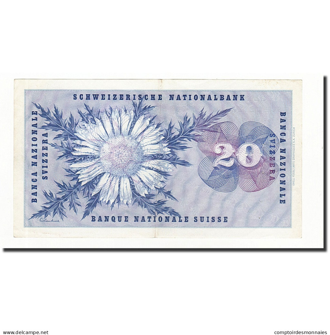 Billet, Suisse, 20 Franken, 1957-10-04, KM:46e, TTB - Switzerland