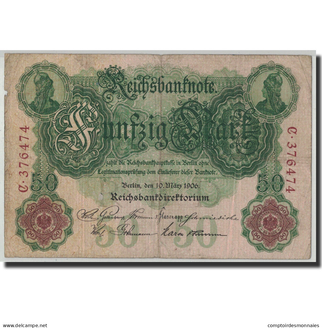 Billet, Allemagne, 50 Mark, 1906, 1906-03-10, KM:26a, TB - 50 Mark