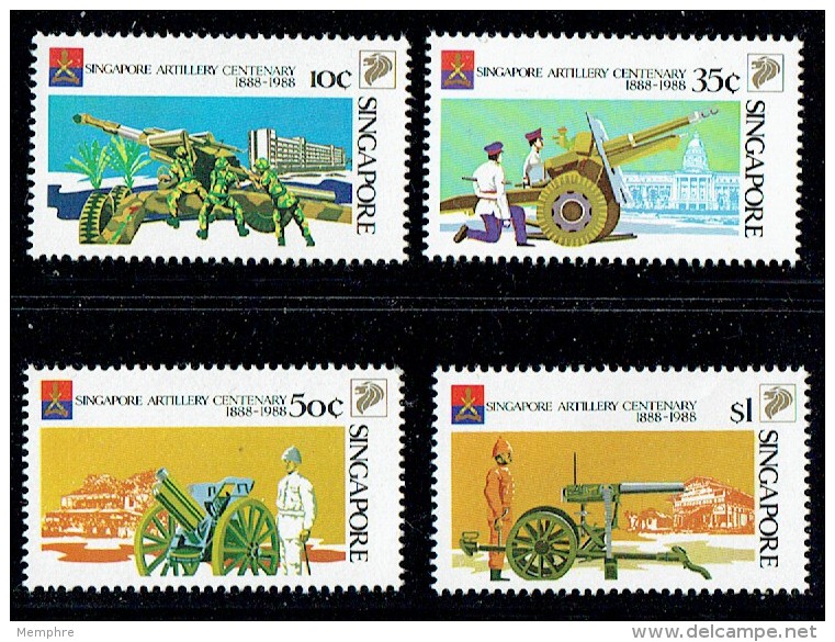 1988  Singapore Artillery Centenary  Complete Set UM ** - Singapore (1959-...)